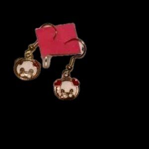 Nordstrom Kitty Gold and Red earring set